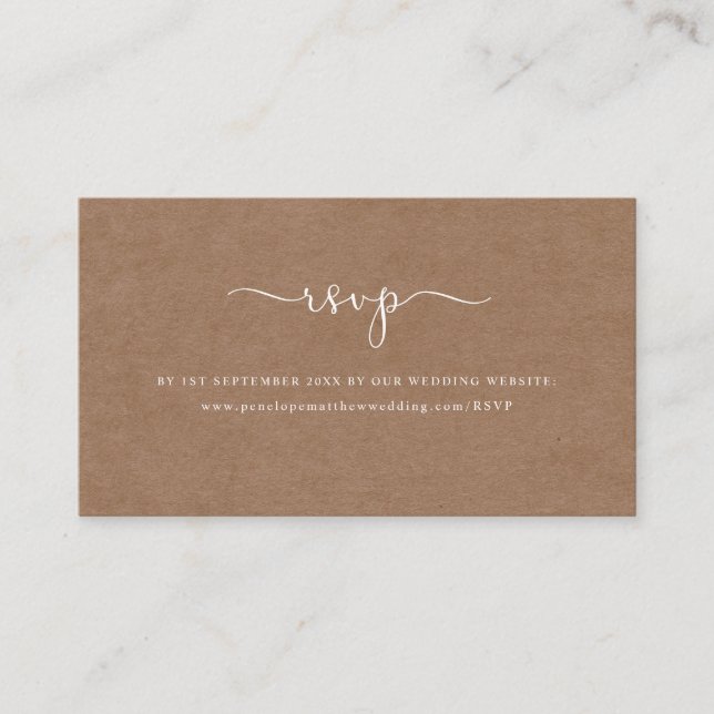 Minimalist Rustic Website RSVP  Enclosure Card (Front)