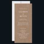 Minimalist Rustic Wedding Ceremony Program<br><div class="desc">Designed to coordinate with our Minimalist Rustic Collection, this customizable wedding ceremony program features a white classic font on a kraft effect background. This is a simple and minimalist rustic collection, very versatile and suitable for any wedding season. For more advanced customization of this design, e.g. changing layout, font or...</div>