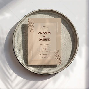 Minimalist Rustic Wedding Invitation