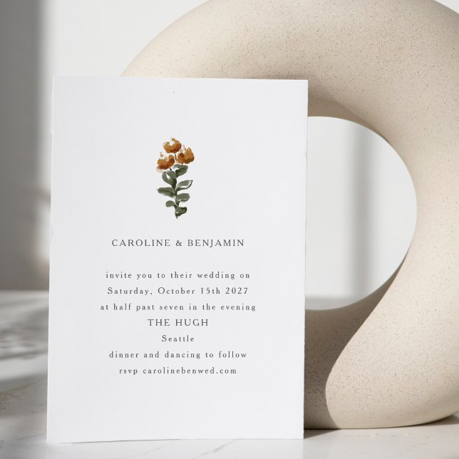Minimalist Rustic Whimsical Wildflower Wedding Invitation (Creator Uploaded)