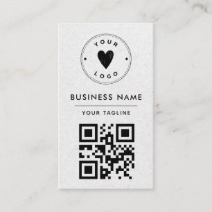 Minimalist Rusty Kraft Add Your Own Logo Qr Code B Business Card