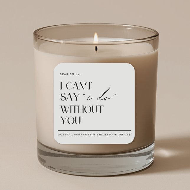 Minimalist Sage Bridesmaid Proposal Candle Label (Creator Uploaded)