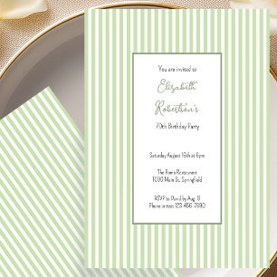 Minimalist Sage Green 70th Birthday Invitation
