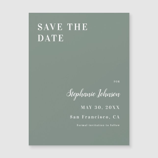 Minimalist Sage Green and White Bridal Shower      (Front)