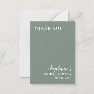 Minimalist Sage Green and White Bridal Shower Card