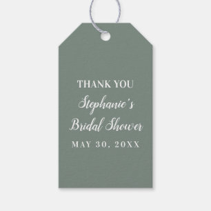 Minimalist Sage Green and White Bridal Shower Gift Tags