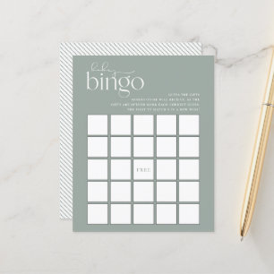 Minimalist Sage Green Baby Bingo Game