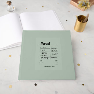 Minimalist Sage Green Baby Birth Stats Birth Guest Book