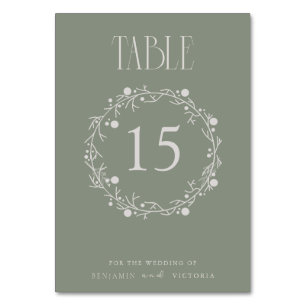 Minimalist Sage Green Botanical Table Number