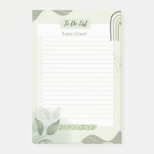 Minimalist Sage Green Botanical To-Do List Post-it Notes