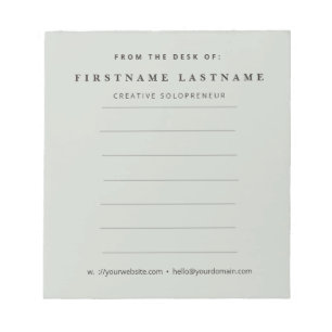Minimalist Sage Green Corporate Custom Name Notepad