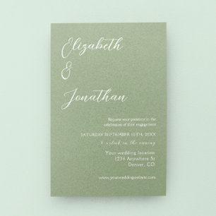 Minimalist Sage Green Engagement Party Invitation