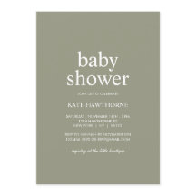 Minimalist Sage Green Gender Neutral Baby Shower