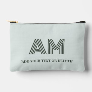 Minimalist Sage Green Geometric Custom Monogram Accessory Pouch