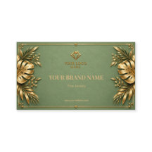 Minimalist Sage Green Gold Jewellery Earring Card