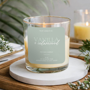 Minimalist Sage Green Modern Candle Label