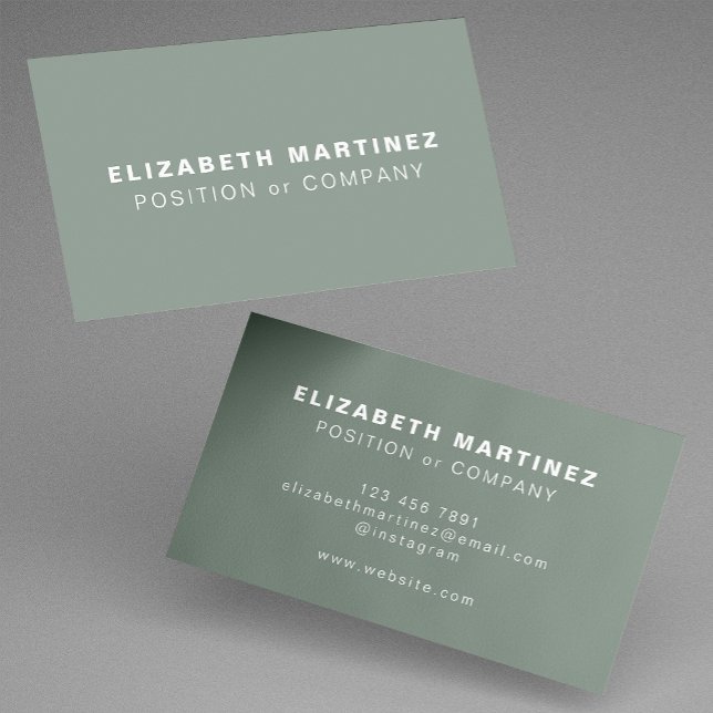 Minimalist Sage Green Modern Professional Custom Business Card (Creator Uploaded)