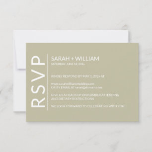 Minimalist Sage Green Modern RSVP Card
