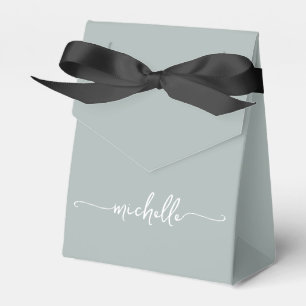 Minimalist Sage Green Monogram Name Script  Favour Box