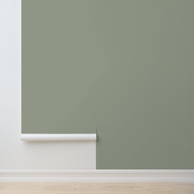 Minimalist sage green plain solid modern elegant wallpaper (Application)
