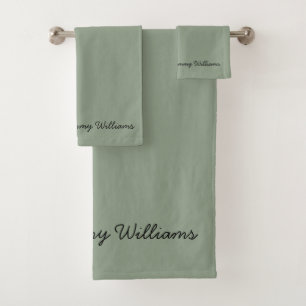 Minimalist Sage Green Professional Simple Bath Towel Set