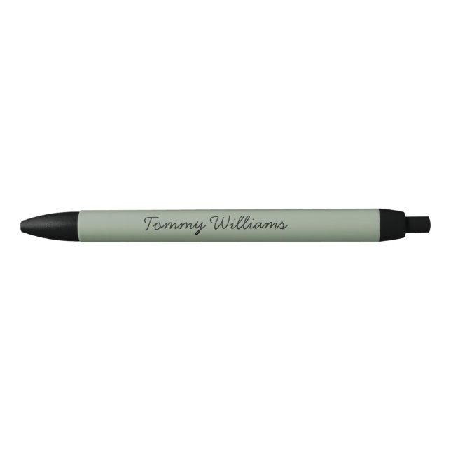 Minimalist Sage Green Professional Simple Black Ink Pen (Front)