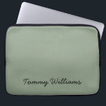 Minimalist Sage Green Professional Simple Laptop Sleeve<br><div class="desc">These simple,  minimalist can be personalised to include a name or any text of your choice. If you don't want any text and would prefer just a blank,  then you can simply delete the text.</div>