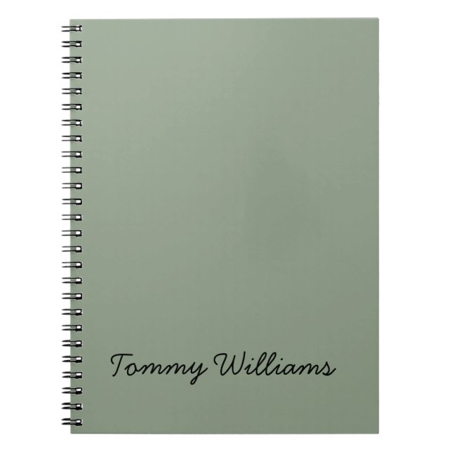 Minimalist Sage Green Professional Simple Notebook (Front)