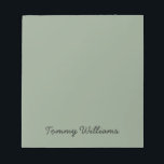 Minimalist Sage Green Professional Simple Notepad<br><div class="desc">These notes can be used for anything from thank you's to to-do lists, they can be used in the office or at home to remind. These simple, minimalist can be personalised to include a name or any text of your choice. If you don't want any text and would prefer just...</div>