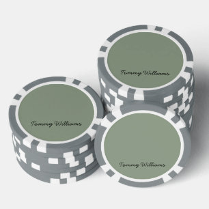 Minimalist Sage Green Professional Simple Poker Chips