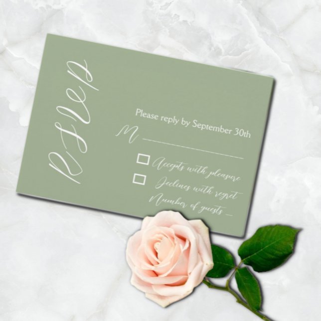 Minimalist Sage Green RSVP Card (Creator Uploaded)