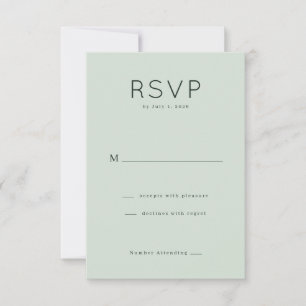 Minimalist Sage Green RSVP Card