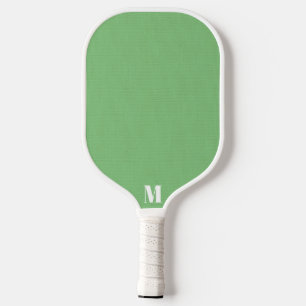 Minimalist Sage Green Texture Modern Monogram Pickleball Paddle