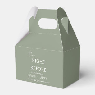 Minimalist Sage Green the Night Before Wedding  Favour Box