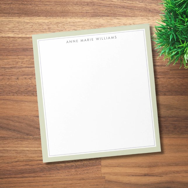 Minimalist Sage Green Two Border Name Notepad (Creator Uploaded)