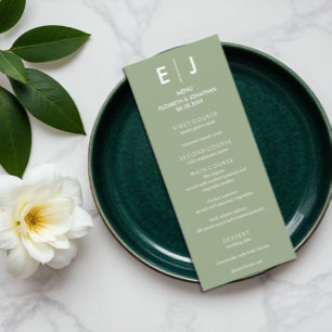 Minimalist Sage Green Wedding Menu