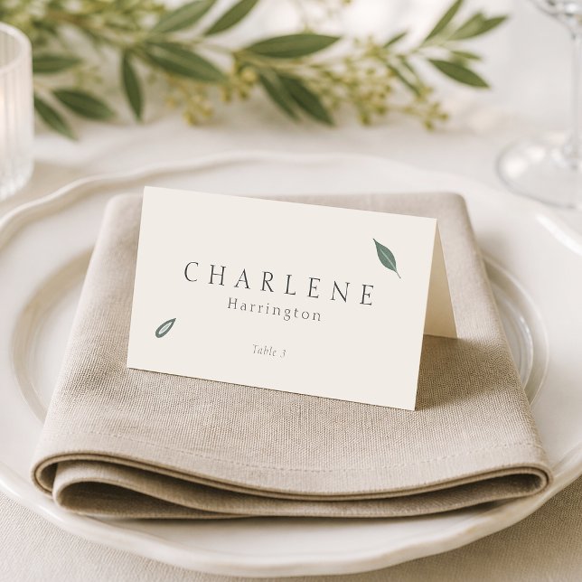 Minimalist Sage Green Wedding Place Card  (Creator Uploaded)