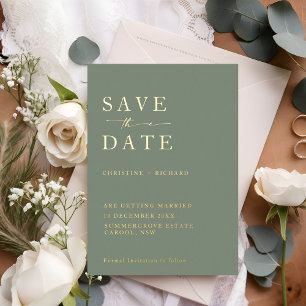 Minimalist Sage Green Wedding Save the Date