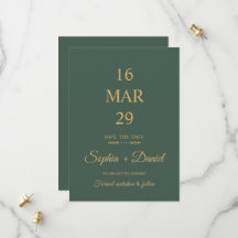 Minimalist Sage Green Wedding Save the Date Card