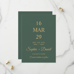 Minimalist Sage Green Wedding Save the Date Card