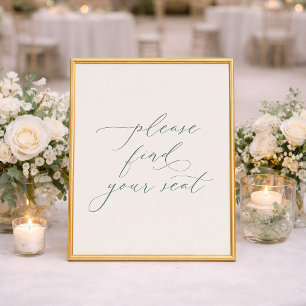 Minimalist Sage Green Wedding Seating Sign