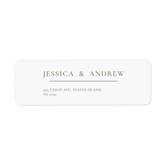 Minimalist Sage Green & White Simple Wedding  (Front)