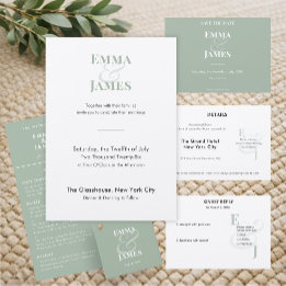 Minimalist Sage Small 2 RSVP Card | QR Code