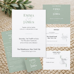 Minimalist Sage Small 2 RSVP Card QR Code