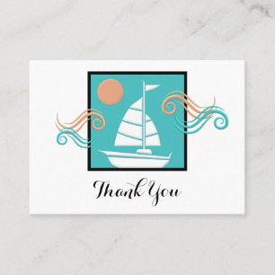 Minimalist Sailboat Business Thank You Card