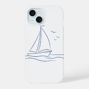 Minimalist Sailboat Ocean Line Art Case