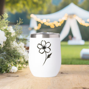 Minimalist Sakura – Cherry Blossom on Wine Tumbler