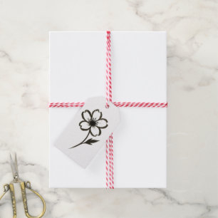 Minimalist Sakura – Ink Brush Cherry Blossom on Gift Tags