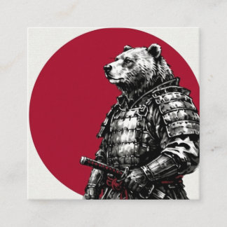 Minimalist Samurai Grizzly Bear Business Card