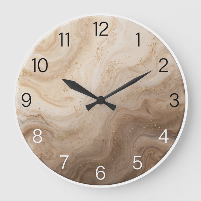 Minimalist Sand Beige Epoxy Wall Clock (Front)